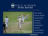 View the latest sport report here - Hale School