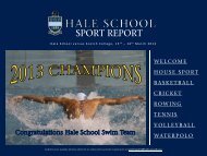 HALE SCHOOL SPORT REPORT