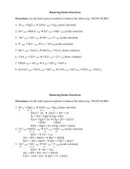 Balancing Redox Reactions Directions: Use the half-reaction ...