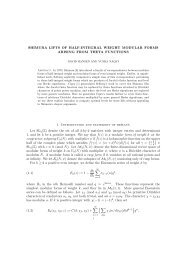 Shimura lifts of half-integral weight modular forms - Department of ...