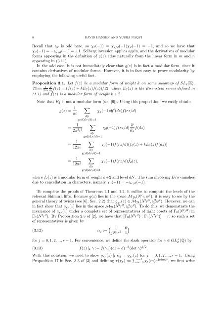 Shimura lifts of half-integral weight modular forms - Department of ...
