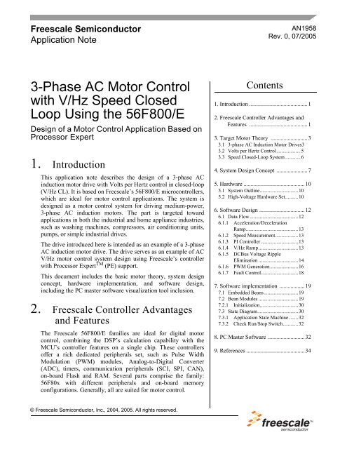 3-Phase AC Motor Control with V/Hz - Freescale Semiconductor