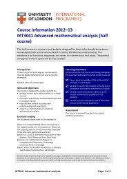 half course - University of London International Programmes