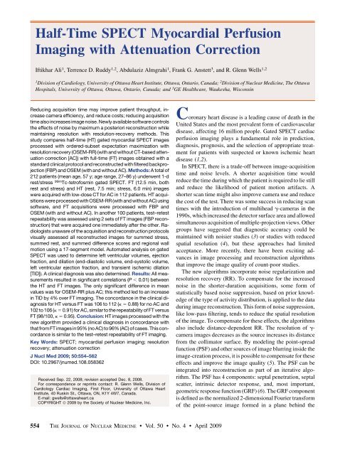 Half-Time SPECT Myocardial Perfusion Imaging with Attenuation ...