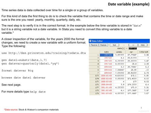 Time Series - Data and Statistical Services - Princeton University