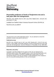 Personality predictors of levels of forgiveness two and a half years ...