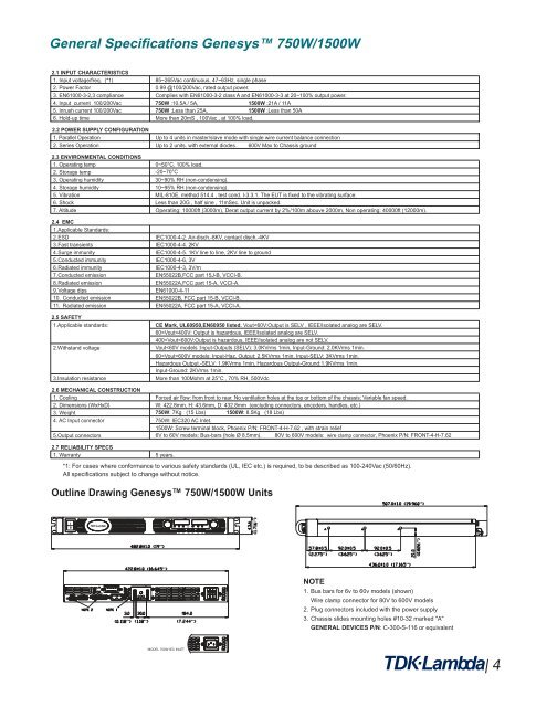 GENH Series Programmable DC Power Supplies 750W in a 1U half ...