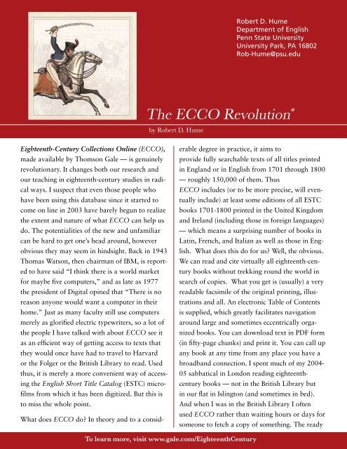 The ECCO Revolution* - Gale