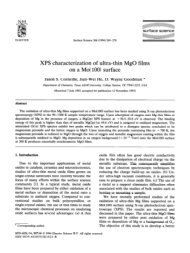 XPS characterization of ultra-thin MgO films on a Mo( 100) surface
