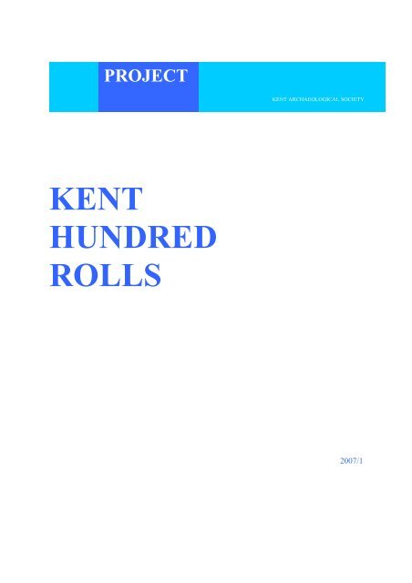 National Archives Kent Hundred Rolls - Kent Archaeological Society