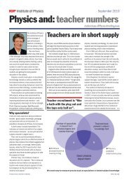 Physics and: teacher numbers - Institute of Physics