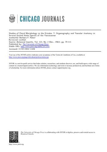 Studies of Floral Morphology in the Ericales. V ... - CNCFlora