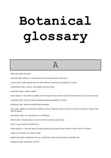 Botanical Glossary