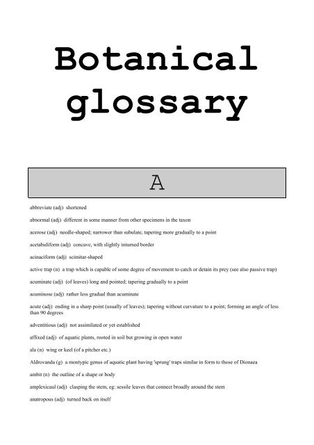 Botanical Glossary