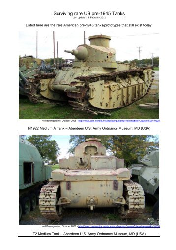 Surviving rare US pre-1945 Tanks - The Shadock's website - Free