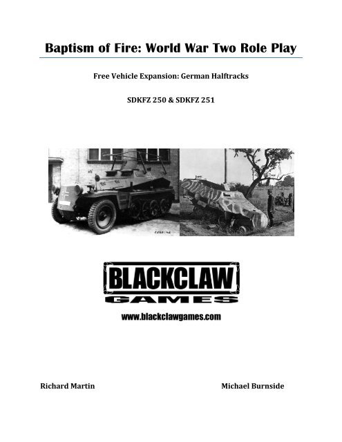 Baptism of Fire: World War Two Role Play - Blackclaw Games