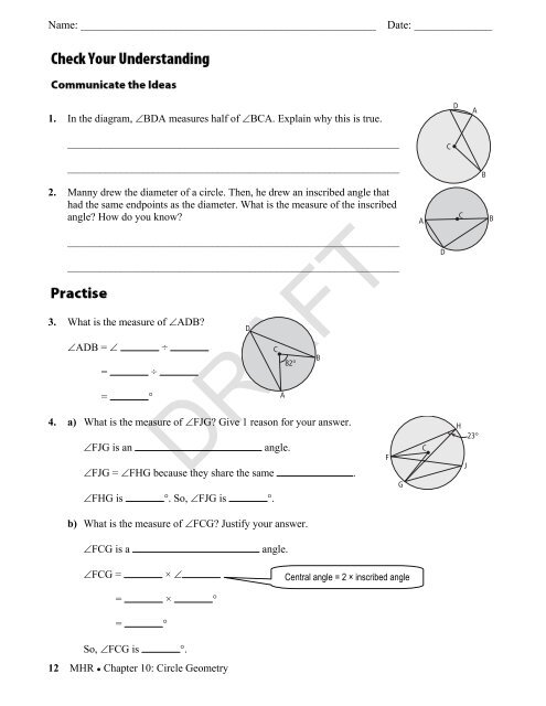 Chapter 10: Circle Geometry - McGraw-Hill Ryerson