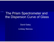 The Prism Spectrometer and the Dispersion Curve of Glass