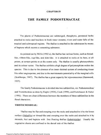 THE FAMILY PODOSTEMACEAE