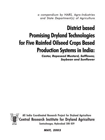 District based Promising Dryland Technologies for Five ... - CRIDA