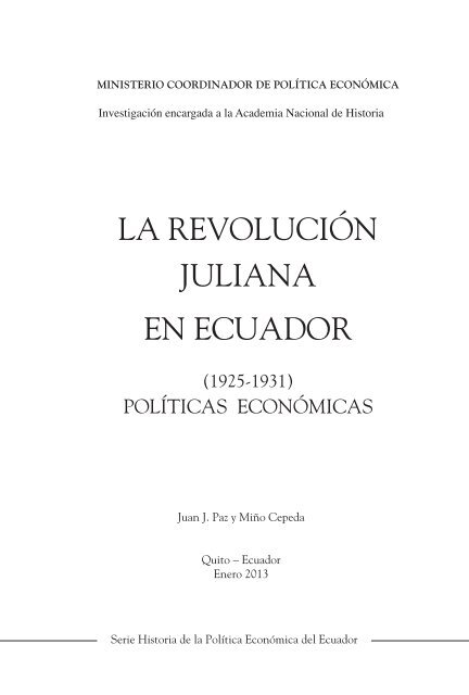 Serie Historia de la Política Económica del Ecuador