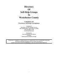 Directory Of Self-Help Groups In Westchester County