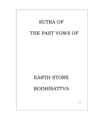 sutra of the past vows of earth store bodhisattva - Dharma Realm ...