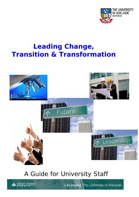 Leading Change, Transition & Transformation - University of Adelaide