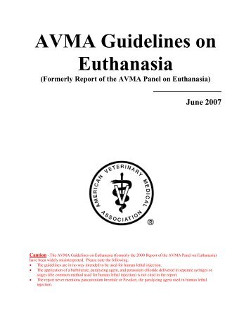 AVMA Guidelines on Euthanasia - Aaalac