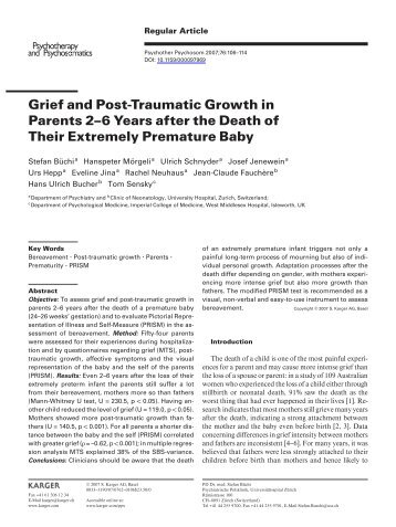 Grief and Post-Traumatic Growth in Parents 2 - prism (Pictorial ...