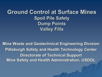 Highwall safety - Mine Safety and Health Administration