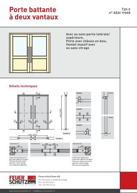 Porte battante à deux vantaux - Norba