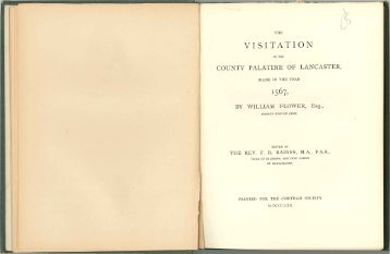 Visitation of Lancashire, 1567 - John Houghton's Family History Pages