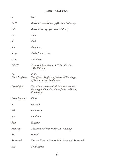 an armorial of zimbabwe and rhodesia - Association of Amateur ...