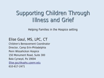 Introduction to Children and Grief - Penn Medicine