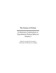 The Science of Fiction Evolutionary Explanations of Hypothetical ...