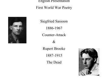 English Presentation First World War Poetry Siegfried Sassoon 1886 ...