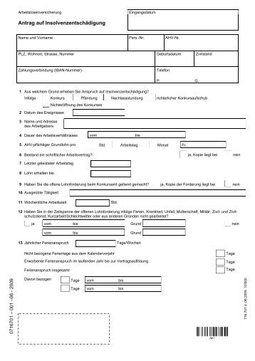 Antrag auf Insolvenzentschädigung