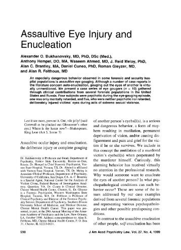 Assaultive Eye Injury and Enucleation - Journal of the American ...