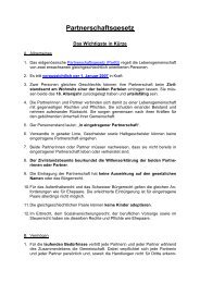 Partnerschaftsgesetz - Notariate, Grundbuch