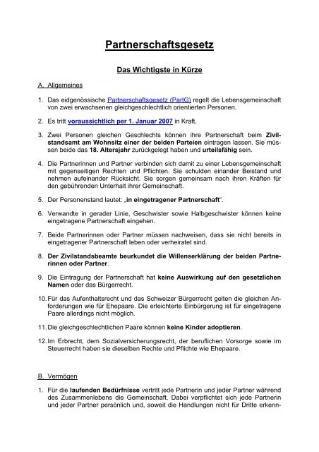 Partnerschaftsgesetz - Notariate, Grundbuch