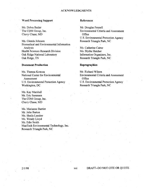 Health Assessment Document for Diesel Emissions - NSCEP | US ...