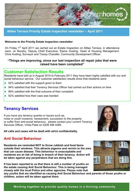 Attlee Terrace Priority Estate Inspection - April 2011 - Ascham Homes