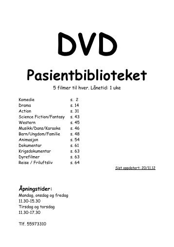 DVD-liste - Helse Bergen