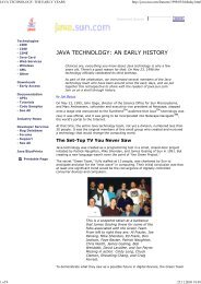 JAVA TECHNOLOGY: THE EARLY YEARS