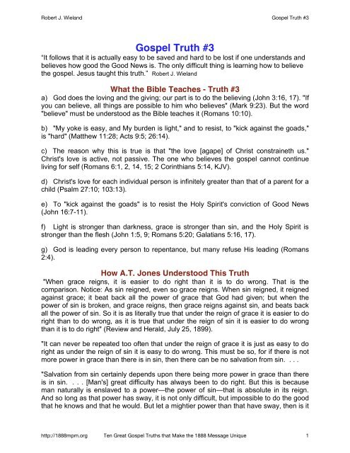 Ten Great Gospel Truths.pdf - 1888 Most Precious Message