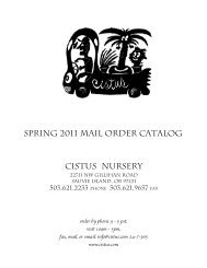 Spring 2011 Mail Order Catalog - Cistus Nursery
