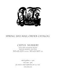 Spring 2012 Mail Order Catalog Cistus Nursery