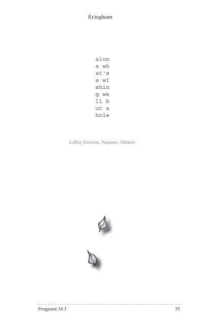 Frogpond 34.3 • Autumn 2011 (pdf) - Haiku Society of America
