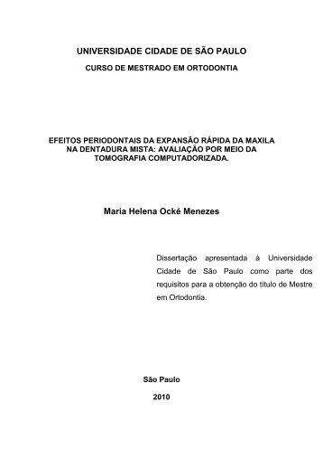 UNIVERSIDADE CIDADE DE SÃO PAULO Maria Helena ... - Unicid